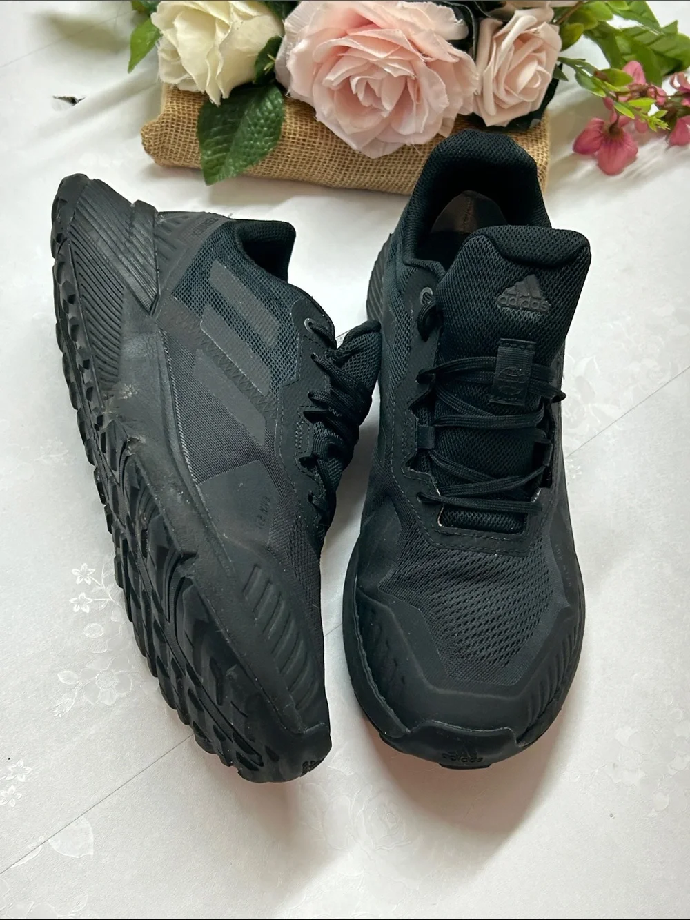 adidas Black Mesh Athletic Trainers